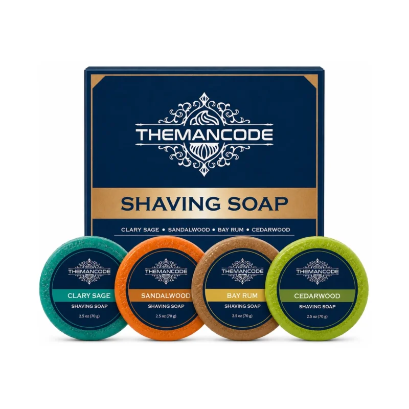TheManCode shaving soap collection in four scents with presentation box