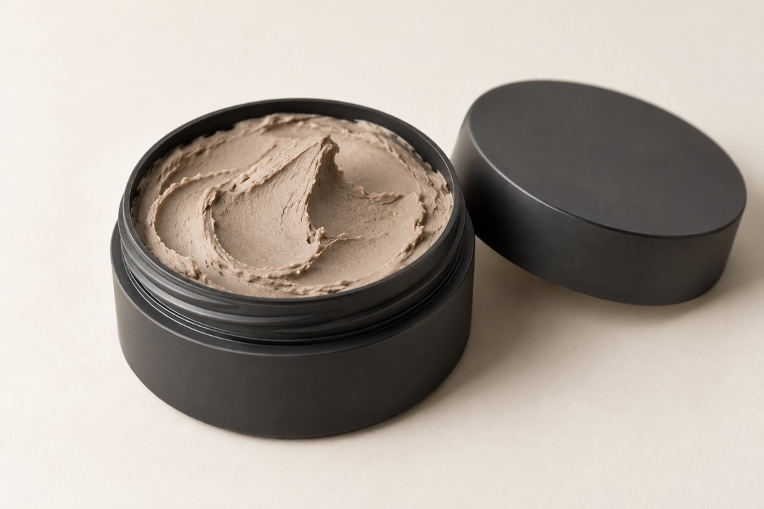 hair clay quality testing with a real clay sample and texture close up